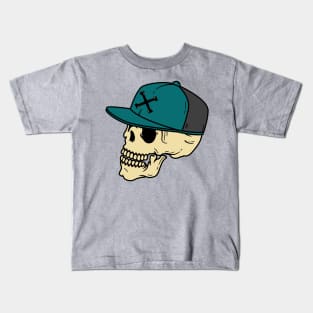 skull in a cap Kids T-Shirt